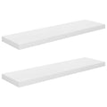 vidaXL Floating Wall Shelves, Set of 2, High Gloss White, Easy Install Shelves, Home Display & Decor - 35.4Inchx9.3Inchx1.5Inch, Made of MDF and Metal Frame