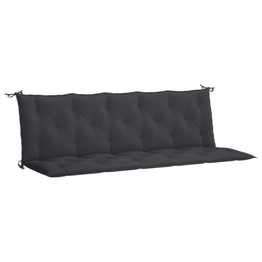 vidaXL Garden Bench Cushions 2pcs, Black, Lightweight and Durable, Oxford Fabric, Hollow Fiber Filling, for Indoor and Outdoor Use Condition-New