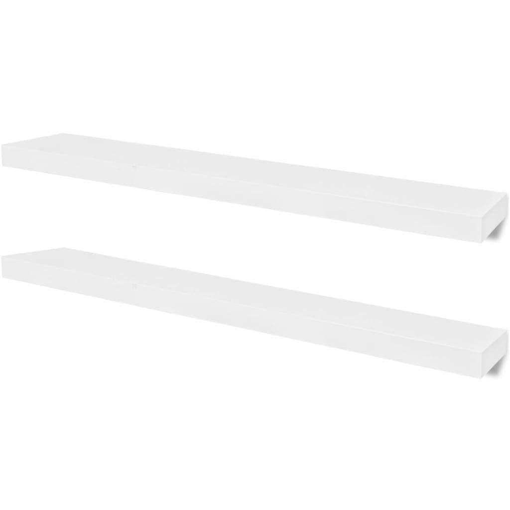 vidaXL Wall Shelf Set of 2 White MDF Condition-New