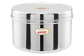 JAGGERY Steel Container Heavy Gauge Stainless, Storage Box, Deep Betha Dabba, Grocery Canister, Multipurpose Dibba (Capacity- 3500ml, 1pc) for Laddu/Papad/Chips/idli/snacks/sweets/chapati, Puri Condition-Used