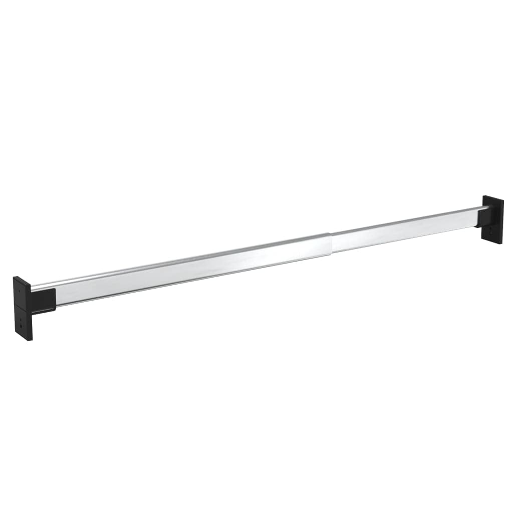 vidaXL Aluminum Telescopic Wardrobe Rails with Adjustable Length, Space-saving Closet Organizer Rails, Versatile 2 pcs Set, Silver-Like New Condition-Like New