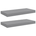 vidaXL Wall Shelves 2 Pcs, Floating Shelves, Display Shelves, Wall Mounted Shelves for Photo Frame Trophy Planter Pot Decorations, Modern, Gray Condition-New