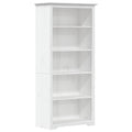 vidaXL Bookcase, Bookshelf for Living Room, Storage Cabinet with Doors and Shelves, Sideboard, Modern Style, BODO White Solid Wood Pine 5-Tier Condition-New