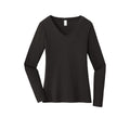 District Womens Very Important Tee Long Sleeve V-Neck XL Black