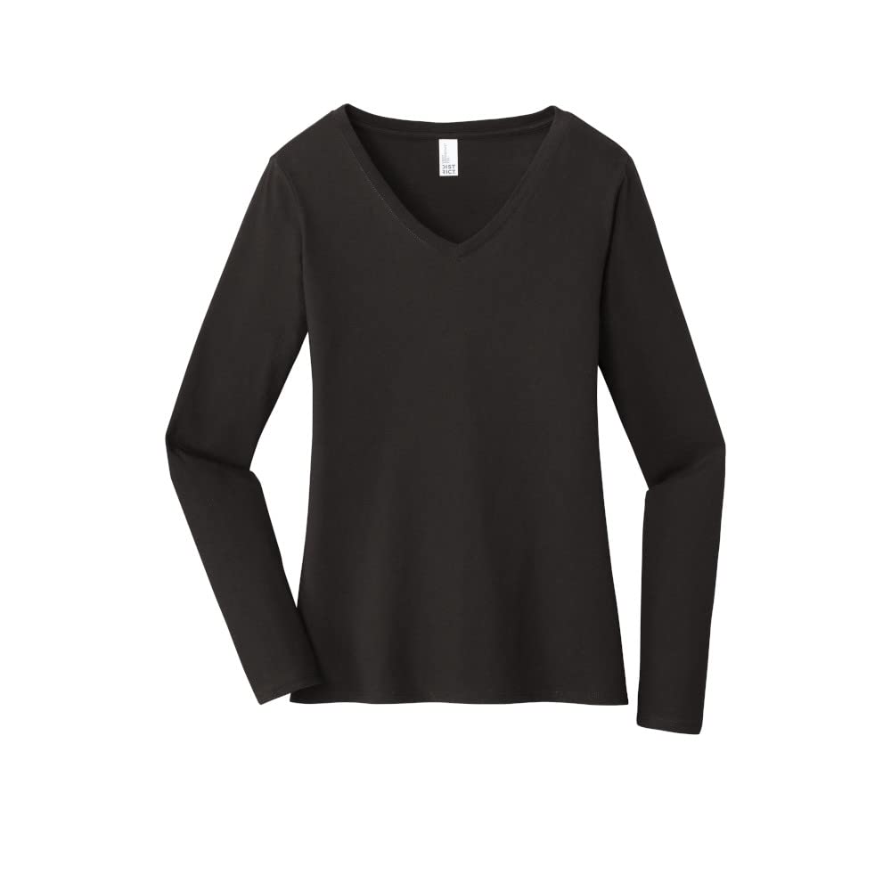 District Womens Very Important Tee Long Sleeve V-Neck XL Black