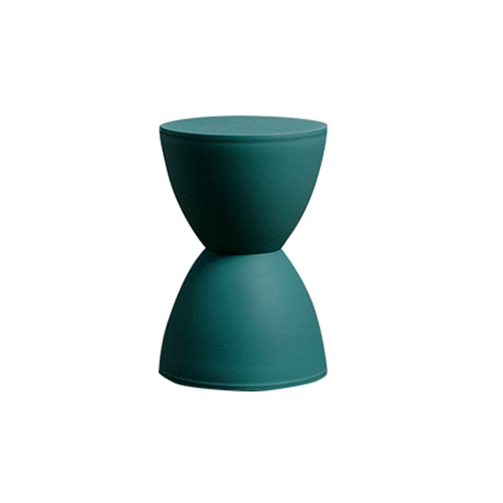 Round Dressing Stool Plastic PP Footstool Bar for Kids & Adults Premium Quality Waterproof Toy Box Change Shoes Space-Saving (Dark Green) Condition-New