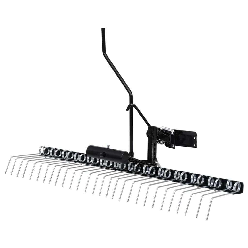 vidaXL Scarifier for Ride-on Mower, Lawn Dethatcher with Spring Steel Tine, Garden Grass Tractor Rake for Outdoor Yard, Moss Mower