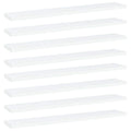 vidaXL White Bookshelf Boards Set 8 pcs, 23.6Inchx3.9Inchx0.6Inch, Space-Saving Storage Solution, Quality Engineered Wood, Easy to Clean Condition-New