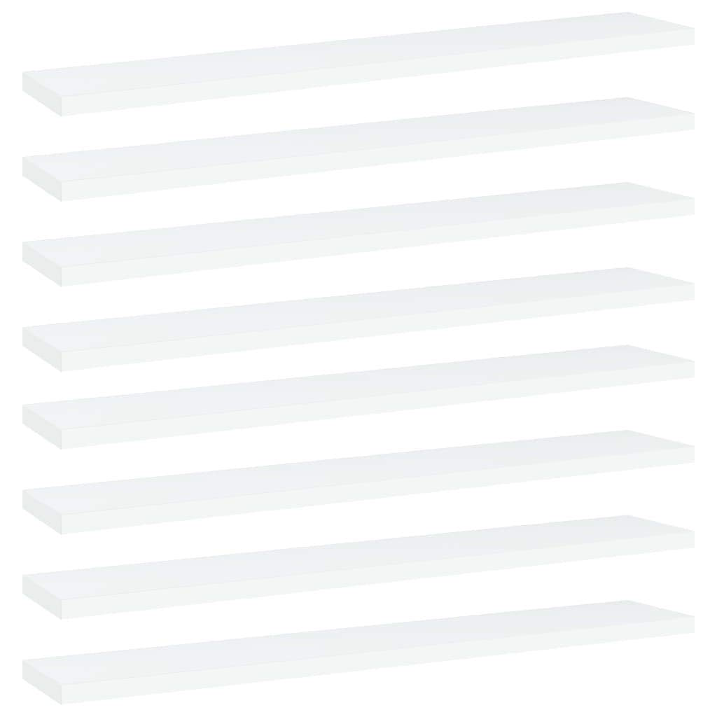 vidaXL White Bookshelf Boards Set 8 pcs, 23.6Inchx3.9Inchx0.6Inch, Space-Saving Storage Solution, Quality Engineered Wood, Easy to Clean Condition-New