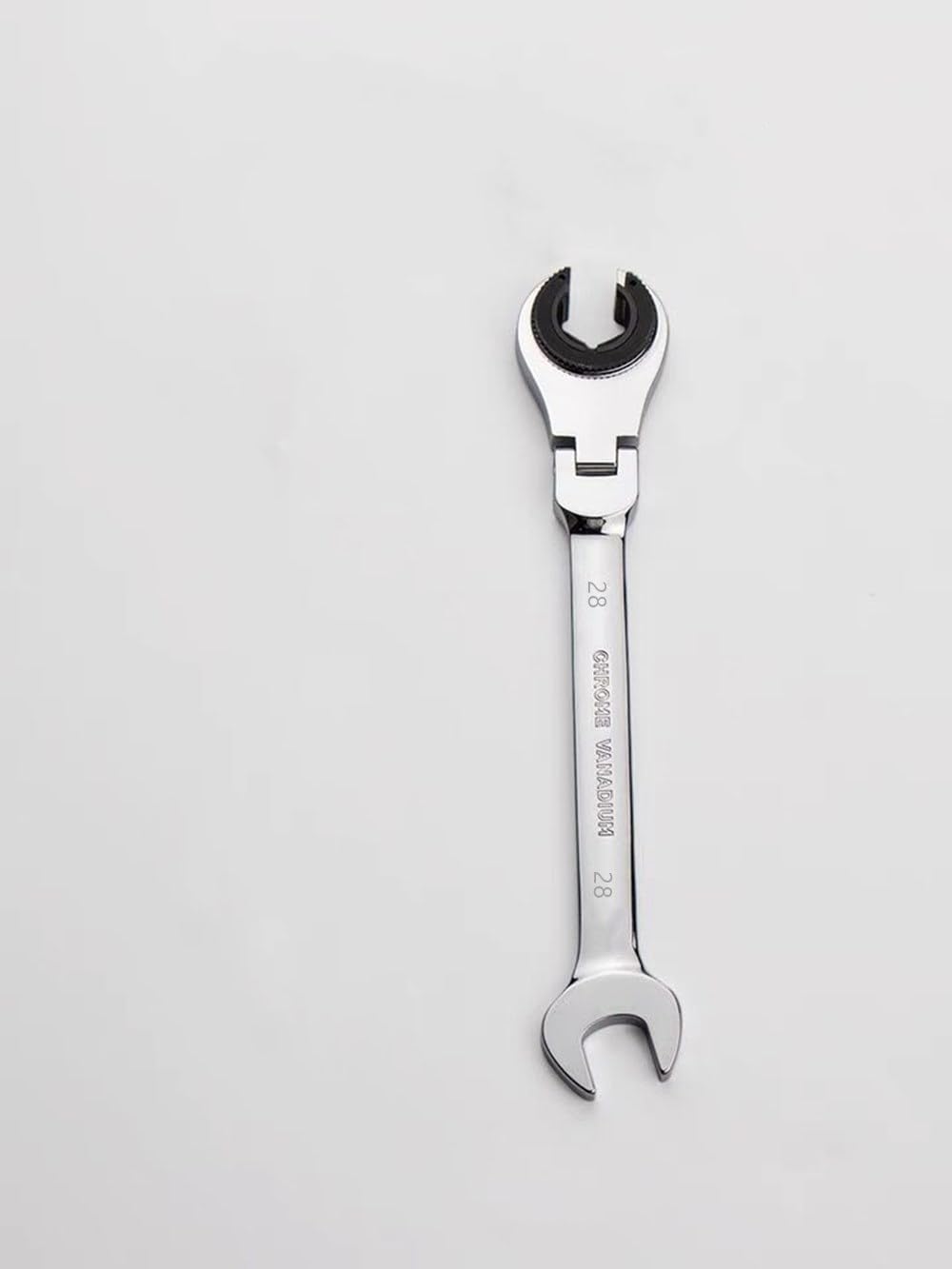 FLZOSPER 28mm Metric Fix Tubing Wrench,Flex-Head Gear Wrench, Ratcheting Fix Combination Wrench Spanner