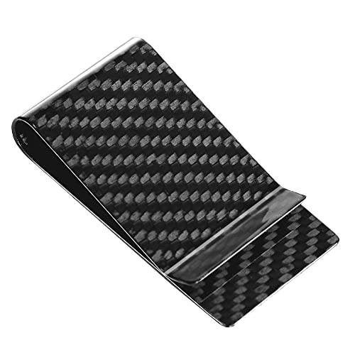 Travelambo carbon Fiber Money clip Front Pocket Wallet Minimalist Wallet Slim Wallet credit Business card Holder (cB black)