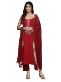 Varanga Womens Kurta Set, maroon, Small