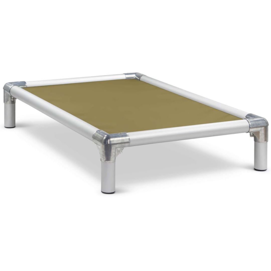 Kuranda Chewproof Elevated Dog Bed - Silver Aluminum - 40 x 25 - Cordura Nylon - Gold
