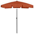 vidaXL Beach Umbrella in Elegant Terracotta - UV Protective and Anti-Fade Polyester Outdoor Umbrella with Tilt Function and Sturdy Ribbing Condition-New