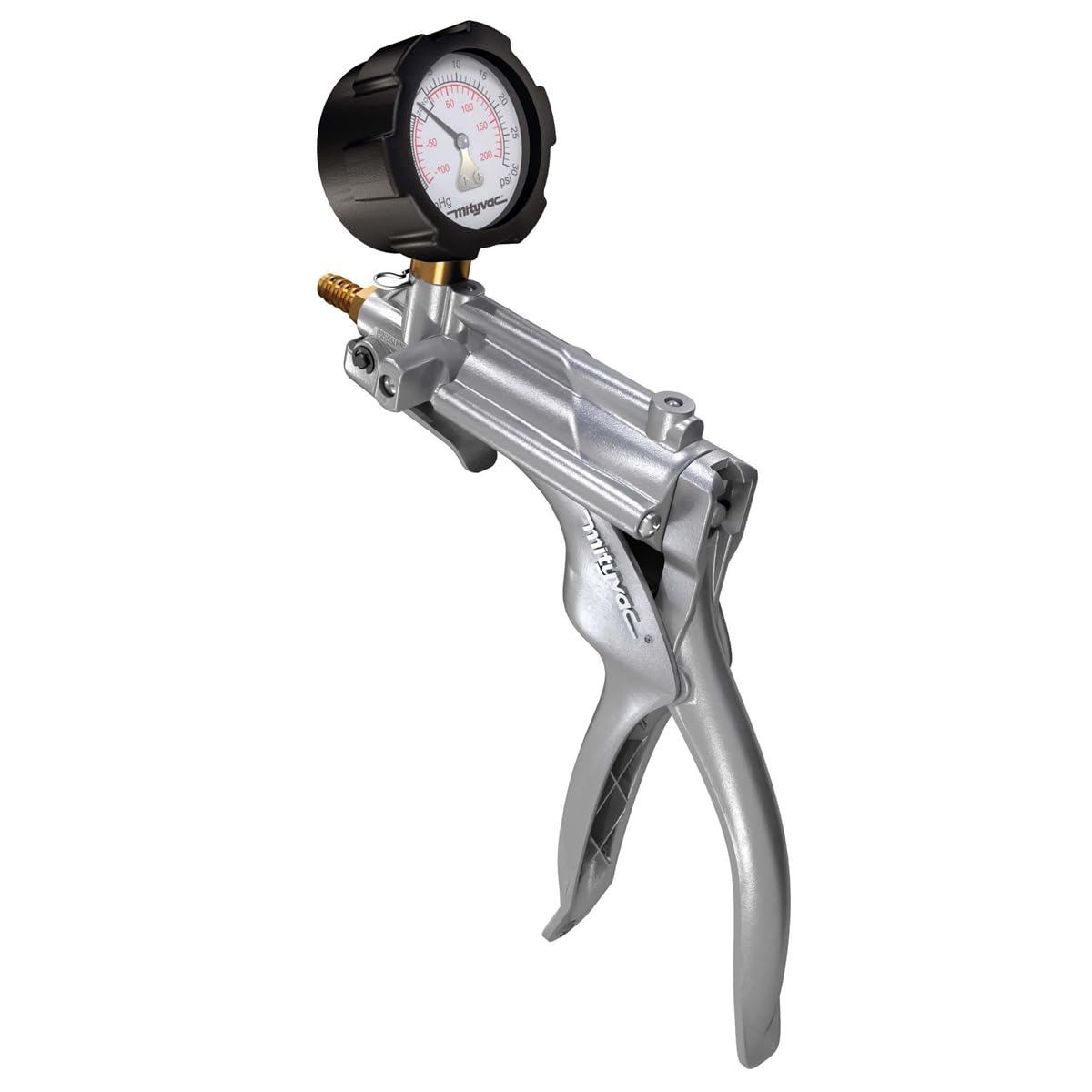 Mityvac MV8510 Silverline Elite Automotive Brake/Clutch Bleeding, Diesel Fuel Priming and Vacuum/Pressure Testing Hand Pump, Ergonomic Design, Zinc-aluminum Die Cast, Dual Converter, 2Inch Compound Gauge
