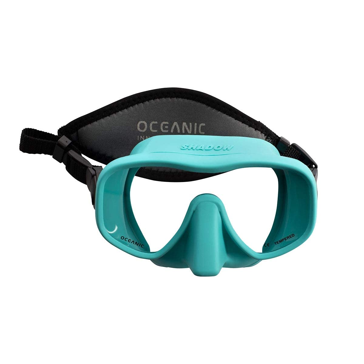 Oceanic Shadow Mask | Low-Volume Frameless Scuba Mask | Ultra-Clear Lens | Comfortable Silicone Skirt for Scuba & Snorkeling | Sea Blue
