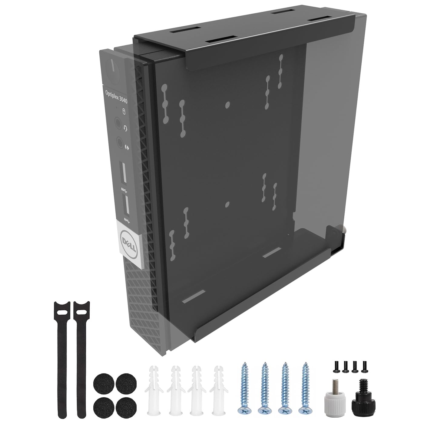 JINGCHENGMEI Wall Mount for Mini PC, Compatible with Dell OptiPlex Micro Form Factor Case, VESA and Under Desk Available, Fits MFF 7080, 7060, 7010, 5060, 3040, 3046, 3050, 3060, 3090 and More(HDM) Condition-New