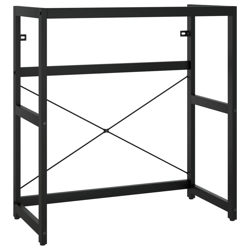 vidaXL Black Iron Bathroom Console - Durable Washbasin Frame | Stand Furniture for Modern Restroom | Powder-Coated for Weather Resistance | Towel Storage, Easy Clean | 31.1Inchx15Inchx32.7Inch-Like New Condition-Like New