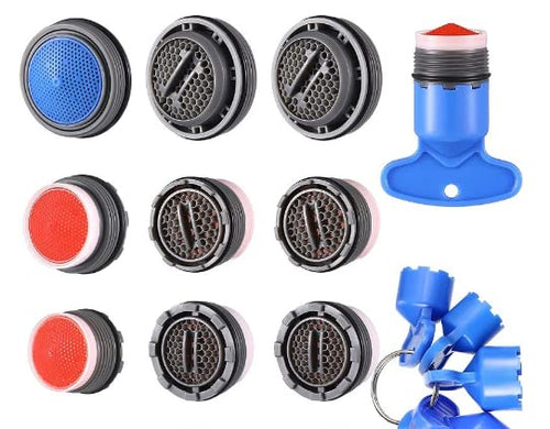 12 Pieces Moen Aerator Faucet Replacement for Sink and 5 Pieces Faucet Aerator Key Wrenches Removal Tool for Bathroom or Kitchen Sink