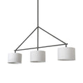 Mercana Nelly 60X74 Black Metal Pipe White Shade Three Bulb Chandelier Light-Like New Condition-Like New