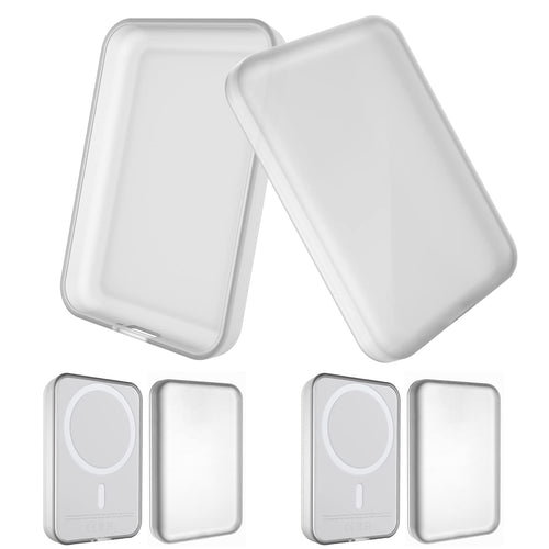 2 Pack Case Compatible with Magsafe Battery Pack Cover  GHIJKL Ultra-Thin TPU Shockproof Case Slim Scratch Resistant Cover Protective Bumper Shell for Magsafe Battery Pack (Clear/Clear)