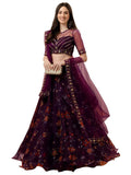 Suppar Sleave WomenS Ethnic Wear Floral Digital Printed Organza Zari Sequin Work Semi-Stitched Lehenga Choli With Dupatta