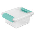Sterilite 6-Pack Clip Box, Stackable Clear Plastic Bins with Latching Lids, Mini - Writing, Arts or Crafts Supplies Storage Containers for Home, Office, Classroom and Workshop Organization Condition-New