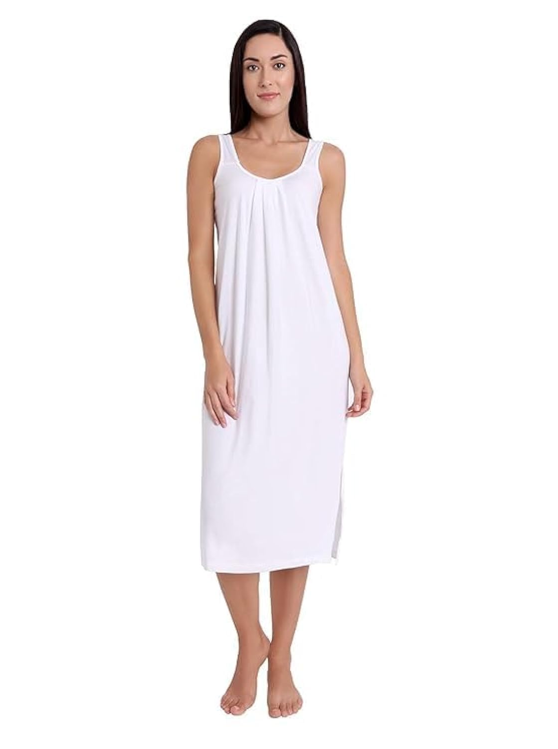 Twge - Cotton Full Length Camisole - Ideal For Women - Long Innerwear Petticoat - Plus Size Nighty - Kurti Slip - Suit Slip - White - Size: 5Xl - Pack Of 1