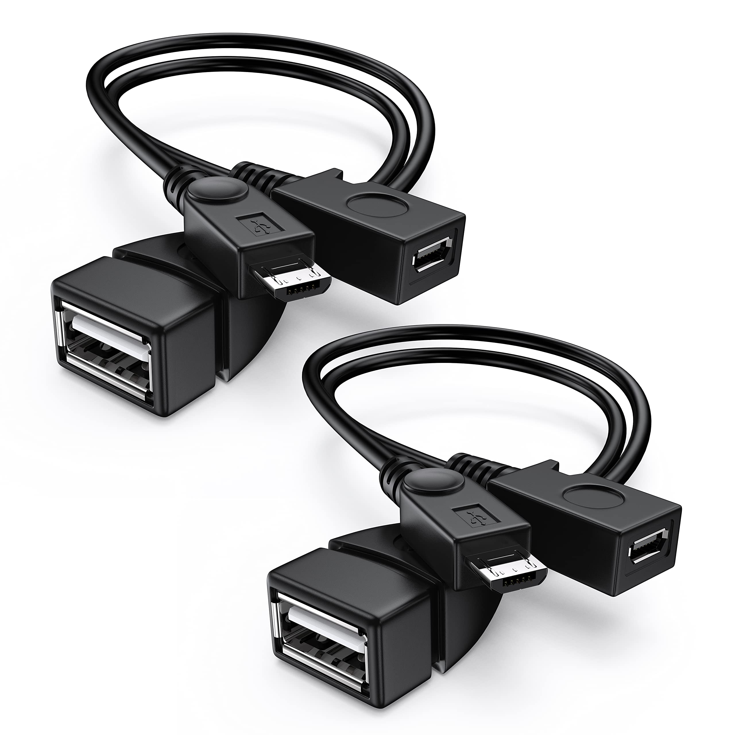 ANDTOBO 2-in-1 Micro USB (OTG Cable with Power) Adapter Replacement for Fire Stick 4K /Host Devices/PlayStation Classic etc- 2 Pack