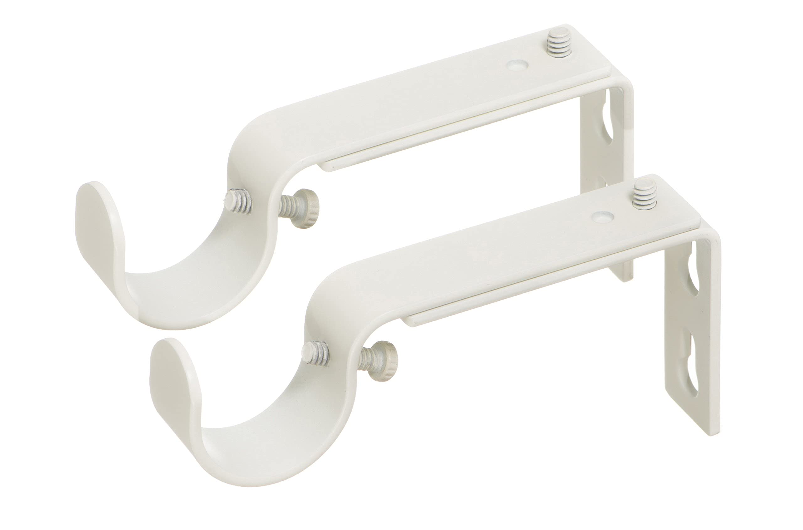Ivilon Adjustable Brackets for curtain Rods - for 1 or 1 18 Inch Rods Set of 2 - Ivory