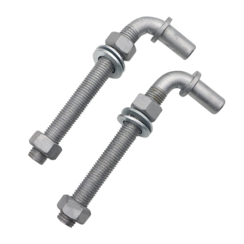 2PCS Qlvily 6 J-Bolt Post Hinge  5/8 Male Pin J-Bolt Hinge  Nuts Included