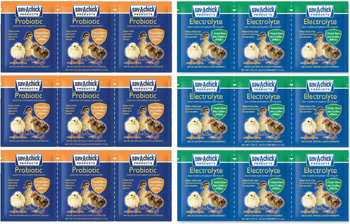 18 Piece Bundle - 9 Packets of Sav-A-Chick Electrolyte and Vitamin Plus 9 Packets of Sav-A-Chick Probiotic
