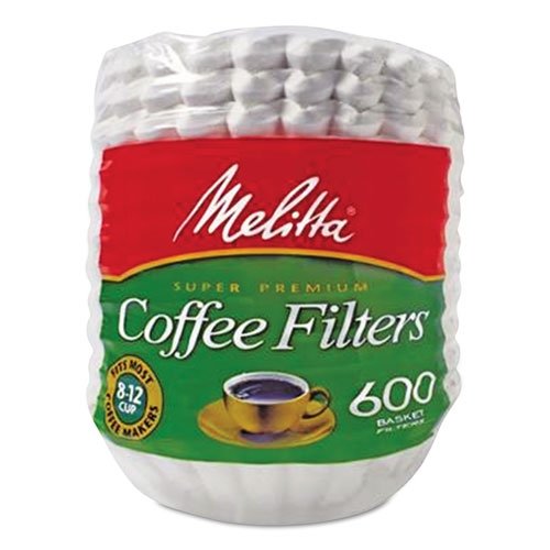 Coffee Filters, Paper, Basket Style, 8 to 12 Cups, 600/Carton Condition-New