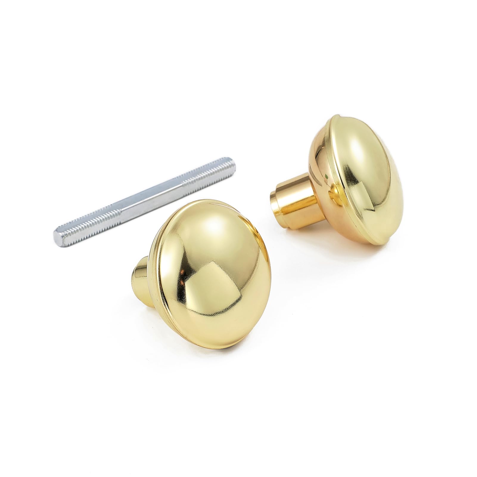 newliplace Intieror Gold Door Knob Set with Spindle  Old Style Door Knobs Replacement Set for Mortise Lock Interior Doors  Polished Brass