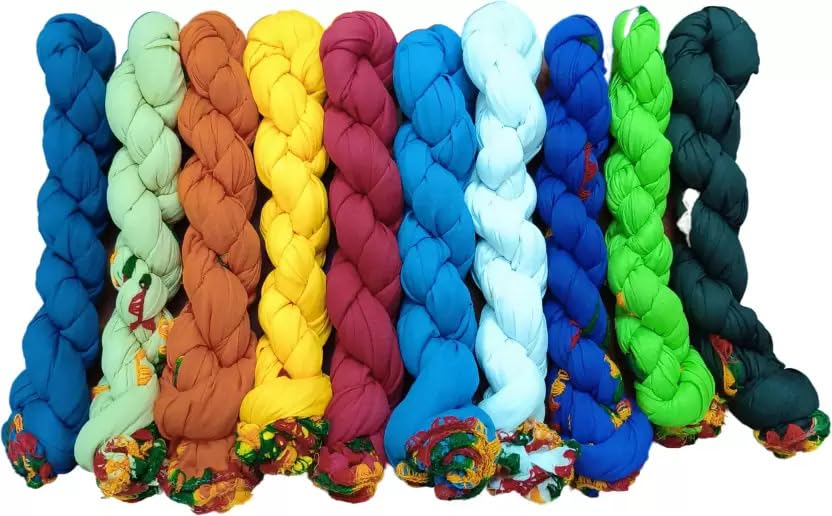 Nakoda Creation Cotton Blend Solid Dupatta For Women Pack Of 10_Samosa Pack Of 10