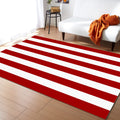 Red and White Stripes Area Rug, Rugs for Living Room Bedroom Decor Kids Room, Non-Slip Non-Shedding Area Rugs 2x3 Feet, Room Decor Aesthetic Carpet Home Decor Washable Rug