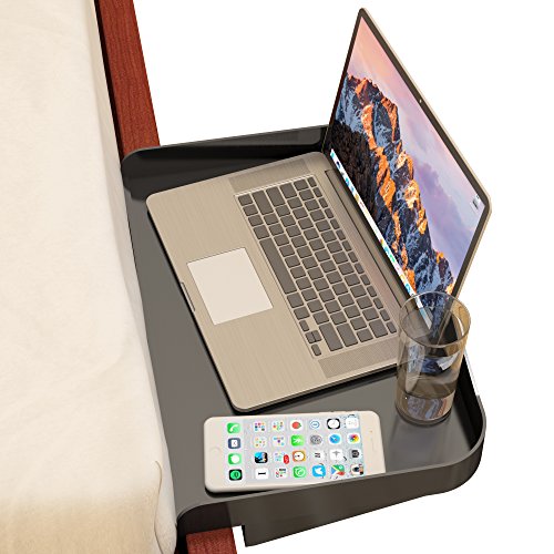 Bedside Shelf for Bunk Beds, Lofts & Bed Frames - Heavy Duty Storage Tray Fits Laptops, Book & Drinks - Great for Students College Dorm Room & Kids Bedroom to Replace Nightstand (Black) Condition-New