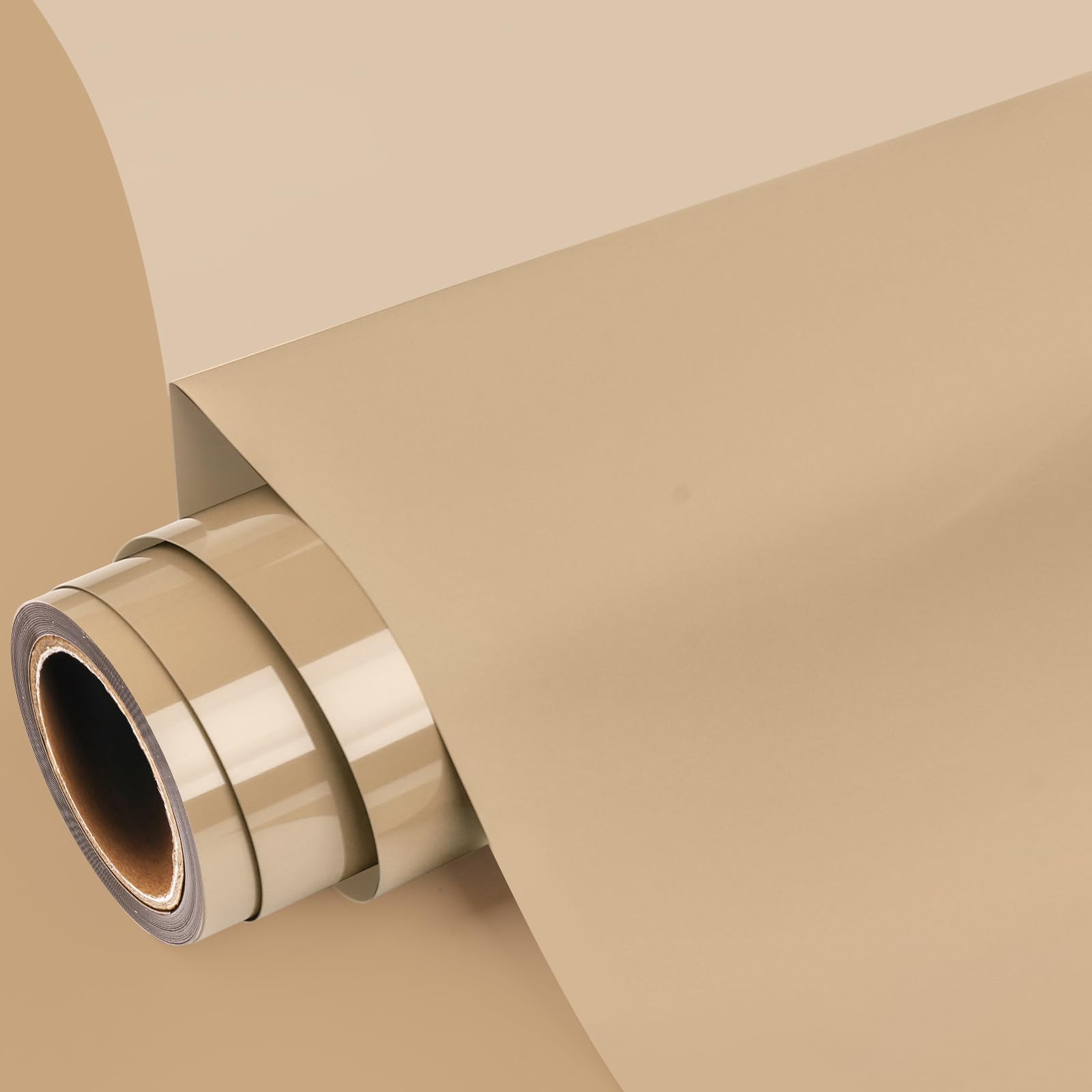 GIRAFVINYL Cream Heat Transfer Vinyl 12 X 5 FT Beige Iron on Vinyl for Clothes and Fabric, Easy to Weed Skin Color HTV Compatible with Vinyl Cutter