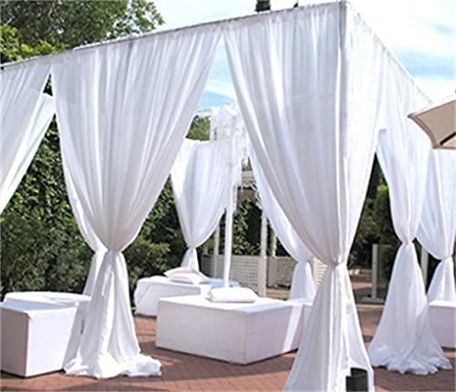 120 Wide (10ft Wide) Sheer Voile Chiffon Fabric - Flame Resistant, NFPA 701 Tested, Perfect for Draping Panels and Masking for Weddings & Events - White by The Yard (120 Yards)