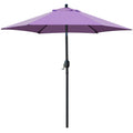 Sunnyglade 7.5 Patio Umbrella Outdoor Table Market Umbrella with Push Button Tilt/Crank, 6 Ribs (Purple) Condition-New