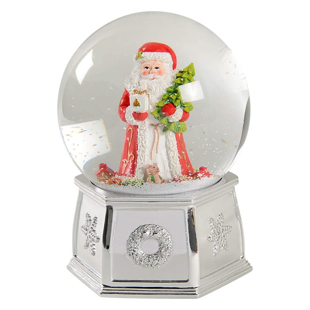 Spode Christmas Tree Musical Santa Snow Globe, Large Condition-New