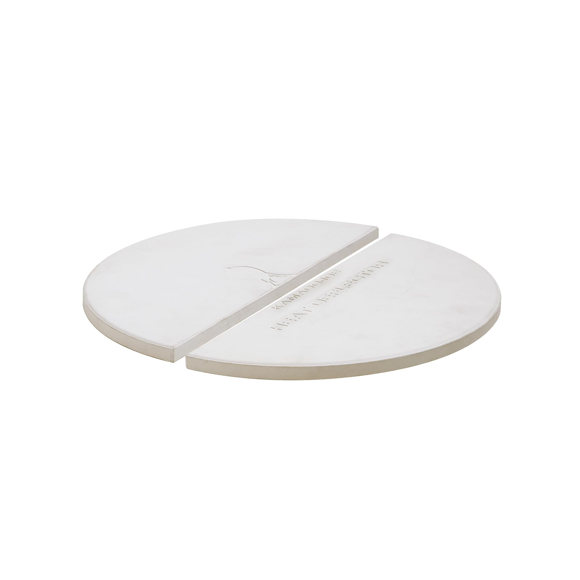 Kamado Joe Indirect Cooking Half-Moon Ceramic Heat Deflector Plates for Classic Joe Charcoal Grill and Smokers in White 2-Pack  Model KJ-HDP