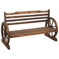 vidaXL Bench Brown Solid Firwood Medium Fun Inlays Garden Bench-Like New Condition-Like New