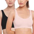 Enamor Womens Full Cup Non Padded Non Wired Bra (Pack of 2) (SB06_Pearl/Black_Medium)