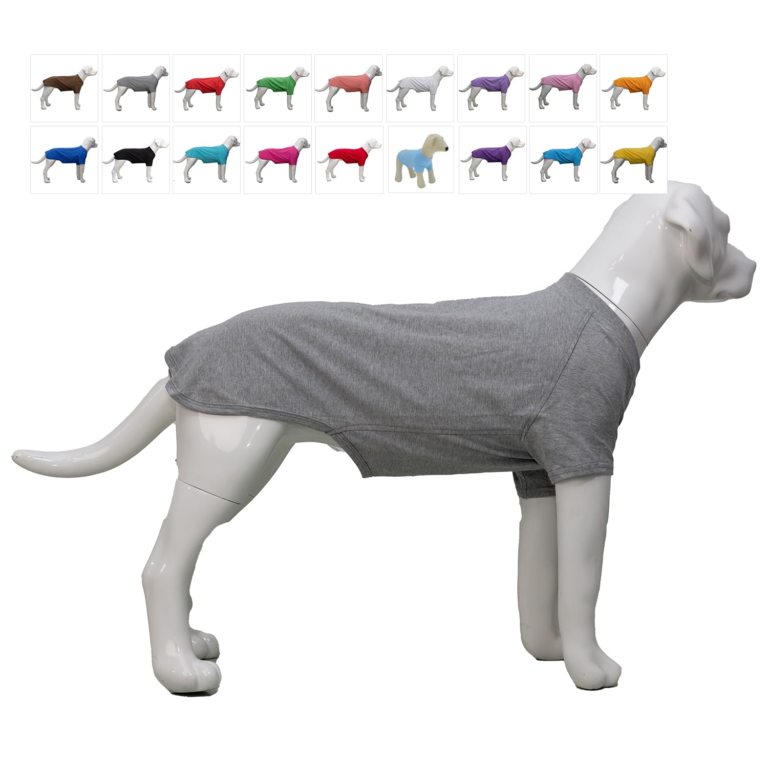 Lovelonglong Pet Clothing Dog Costumes Basic Blank T-Shirt Tee Shirts for Small Dogs Gray M