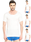 Vip Supreme Men Half Sleeve Pure Cotton White Vest | Inner Vest Combo For Men (Pack Of 4  3Xl/105Cm)
