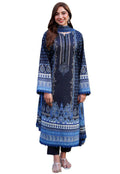 Gosriki WomenS Rayon Viscose Printed Straight Pakistani Suits For Women Kurta Set (Deniz Blue-Gs_L_Blue_Large)