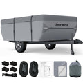 Umbrauto Pop Up Folding Camper Cover Fits 12'-14', Upgraded 7 Layers Top Tent Trailer Cover Waterproof Extra Thick Polypropylene Breathable Ripstop Pop Up Folding Trailer Cover-Like New Condition-Like New