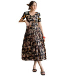 ANNI Designer Womens Modern Rayon Viscose Maxi Dress, Black, XL