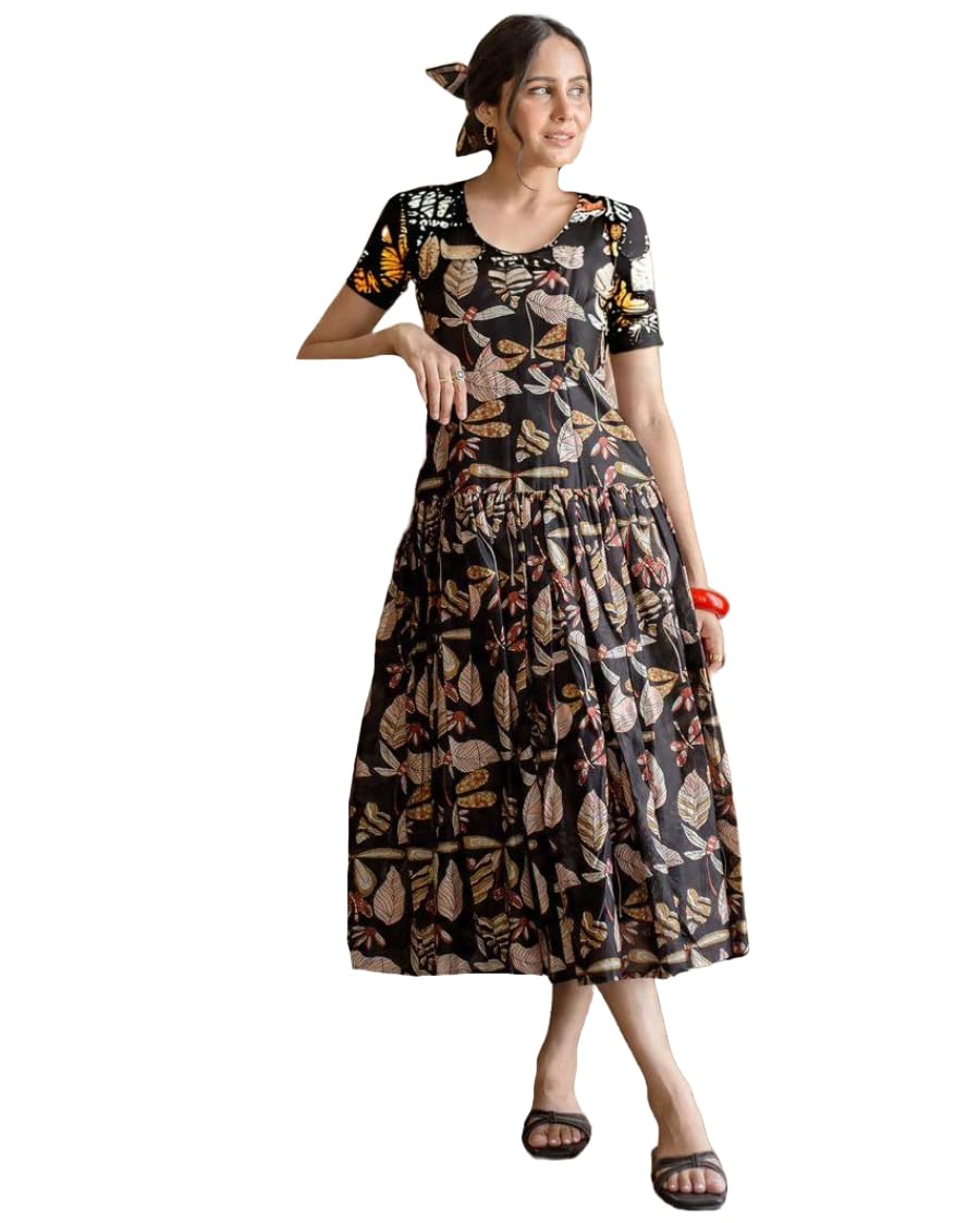 ANNI Designer Womens Modern Rayon Viscose Maxi Dress, Black, XL